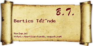 Bertics Tünde névjegykártya