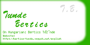 tunde bertics business card